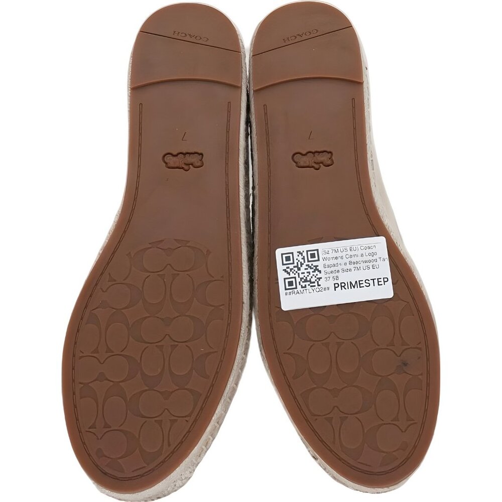 Coach Camilla Logo Espadrille Slip-On Beige Tan Suede Flats Women US 7M EU 37.5 - Picture 6 of 6